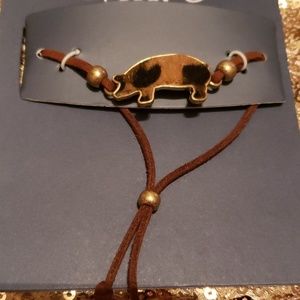 Leather Leopard Pig Adjustable Slide Bracelet